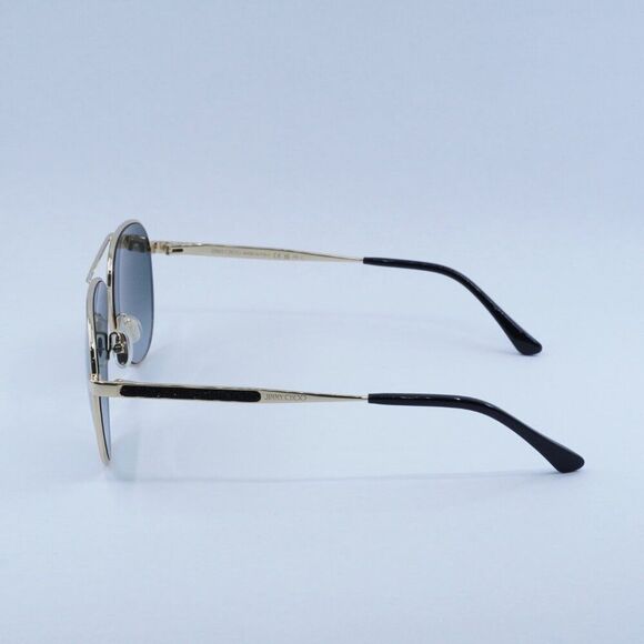 Jimmy Choo JIMENA/S 02M2 9O Sunglasses Gold/Black Aviator Frame, Grey Lenses main image 9